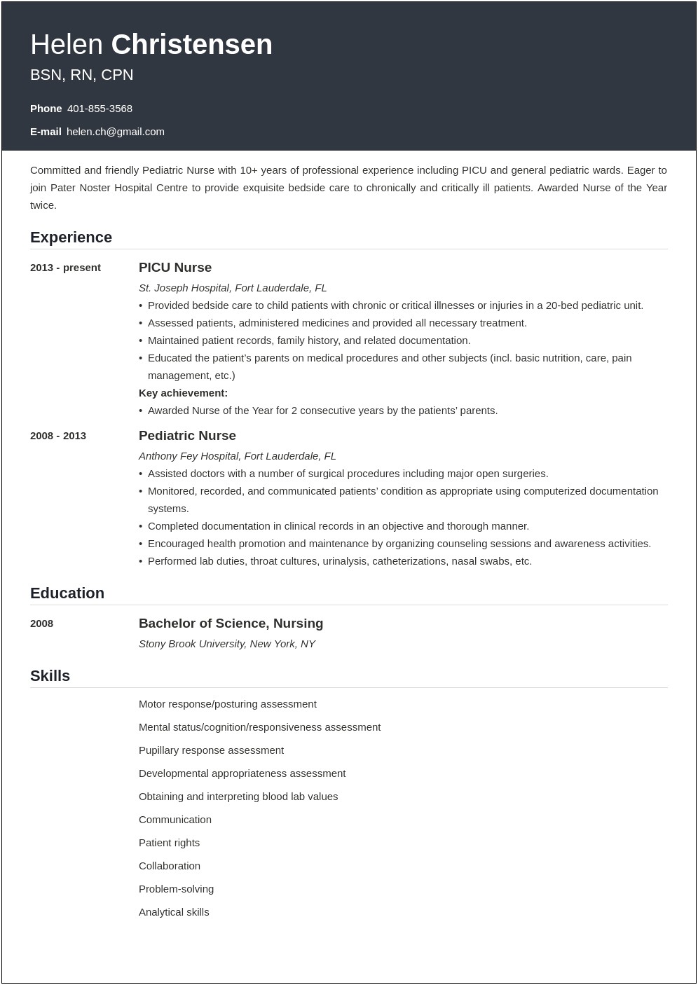 Family Nurse Practitioner Resume Objective Primary Care Setting