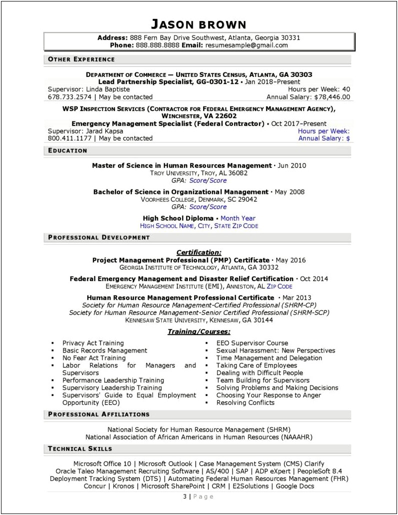 Federal Resume Same Job Different Role