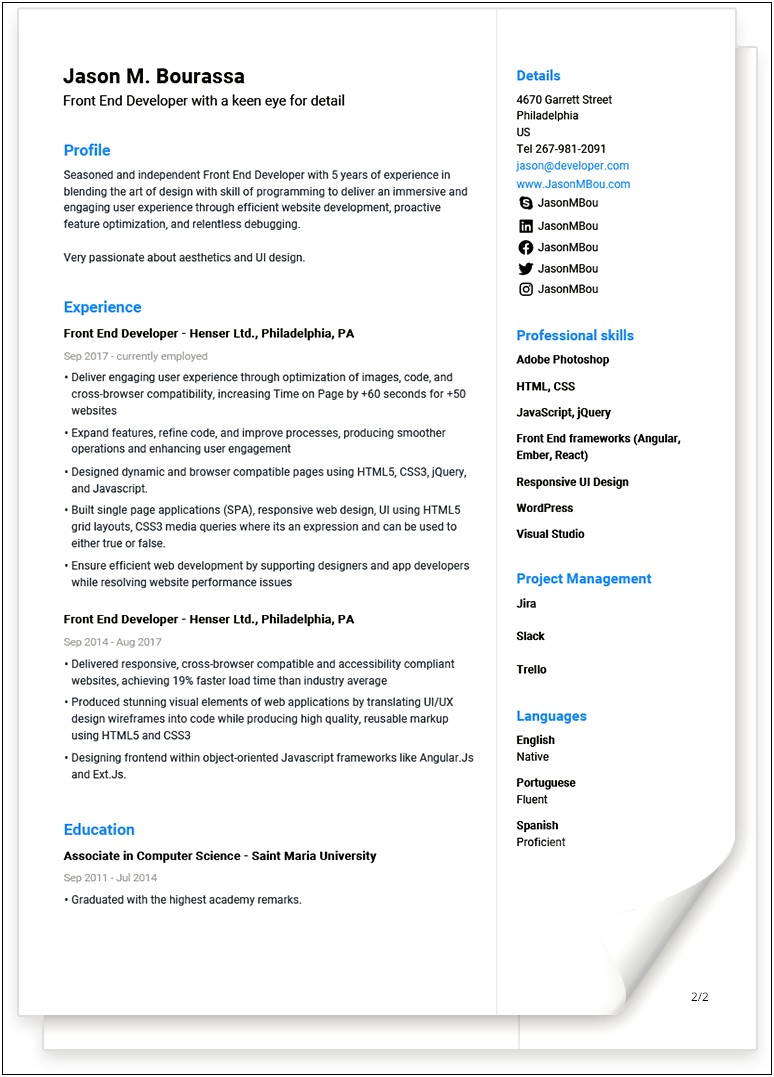 Fill In Resume Template Pdf Free