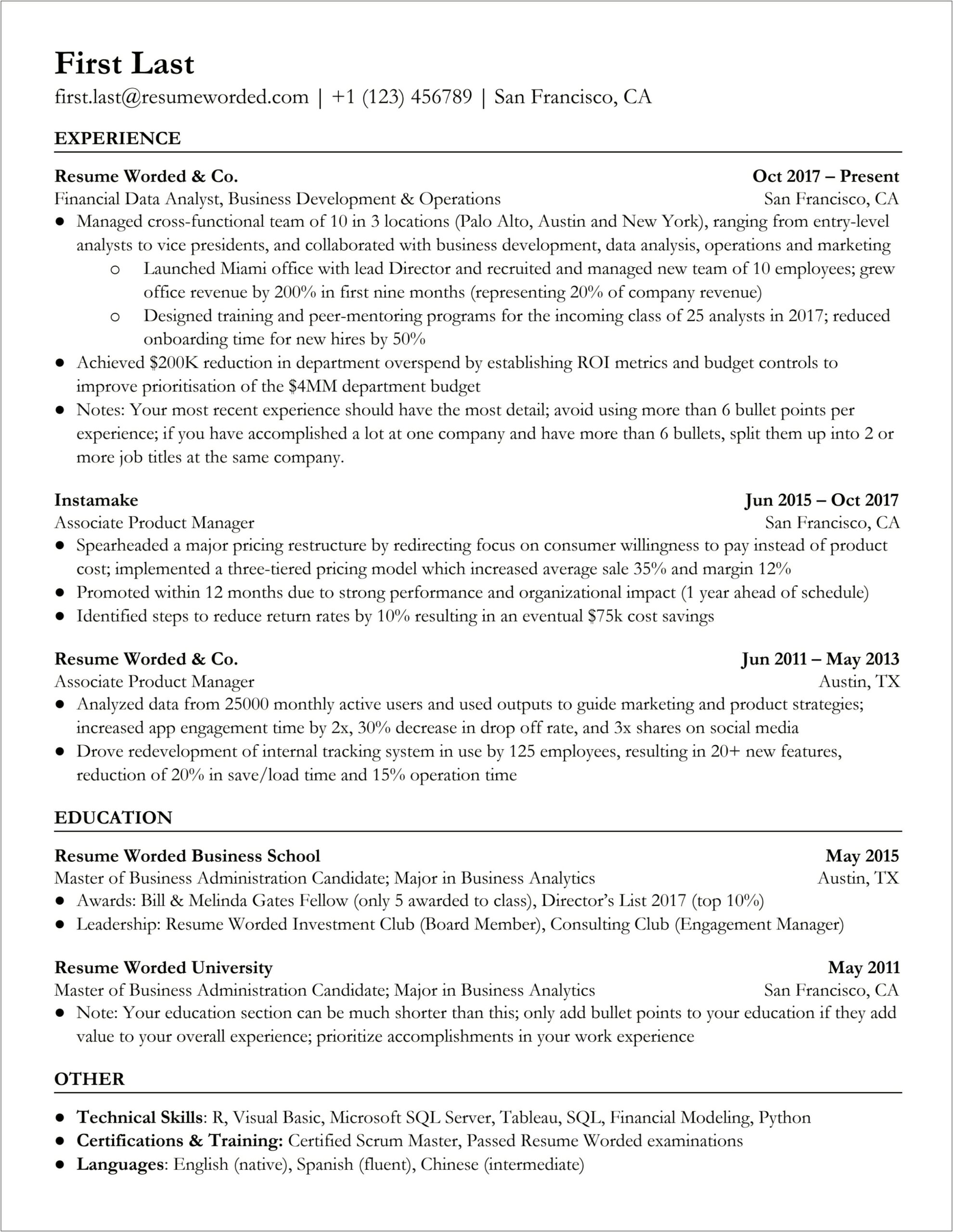 Financial And Cost Analyst Resume Sample
