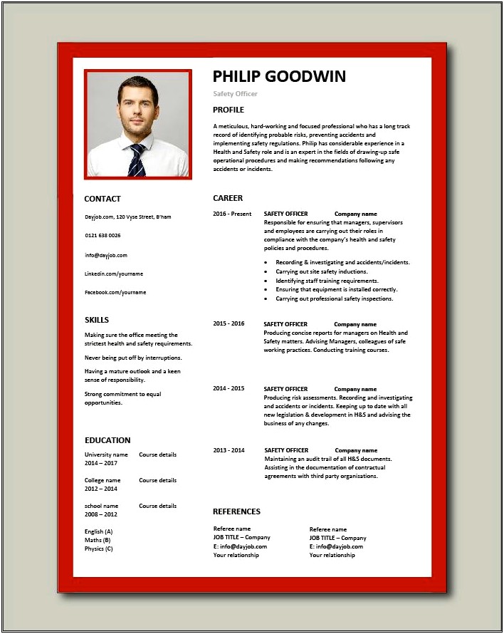 Fire And Safety Resume Free Download