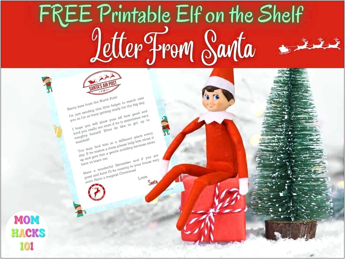 First Elf On The Shelf Letter Template Download