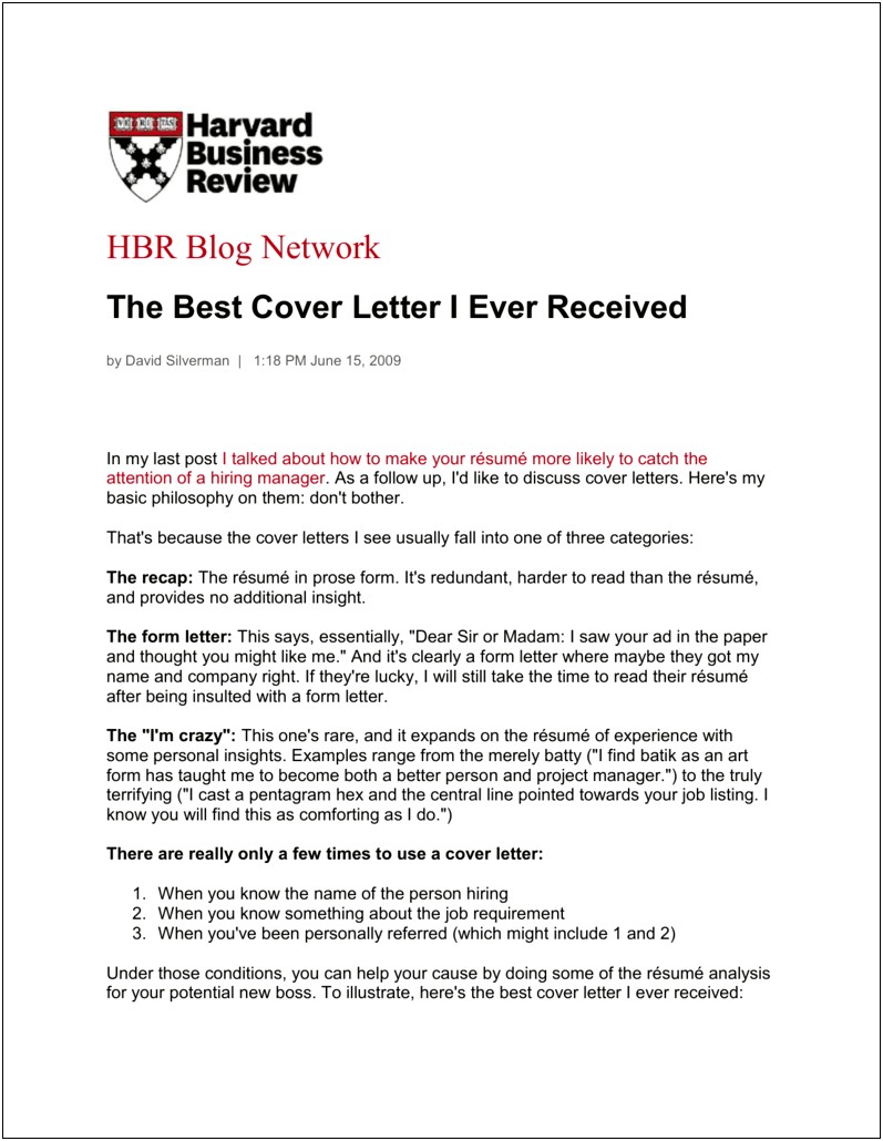 Follow Up Cover Letter For Resume