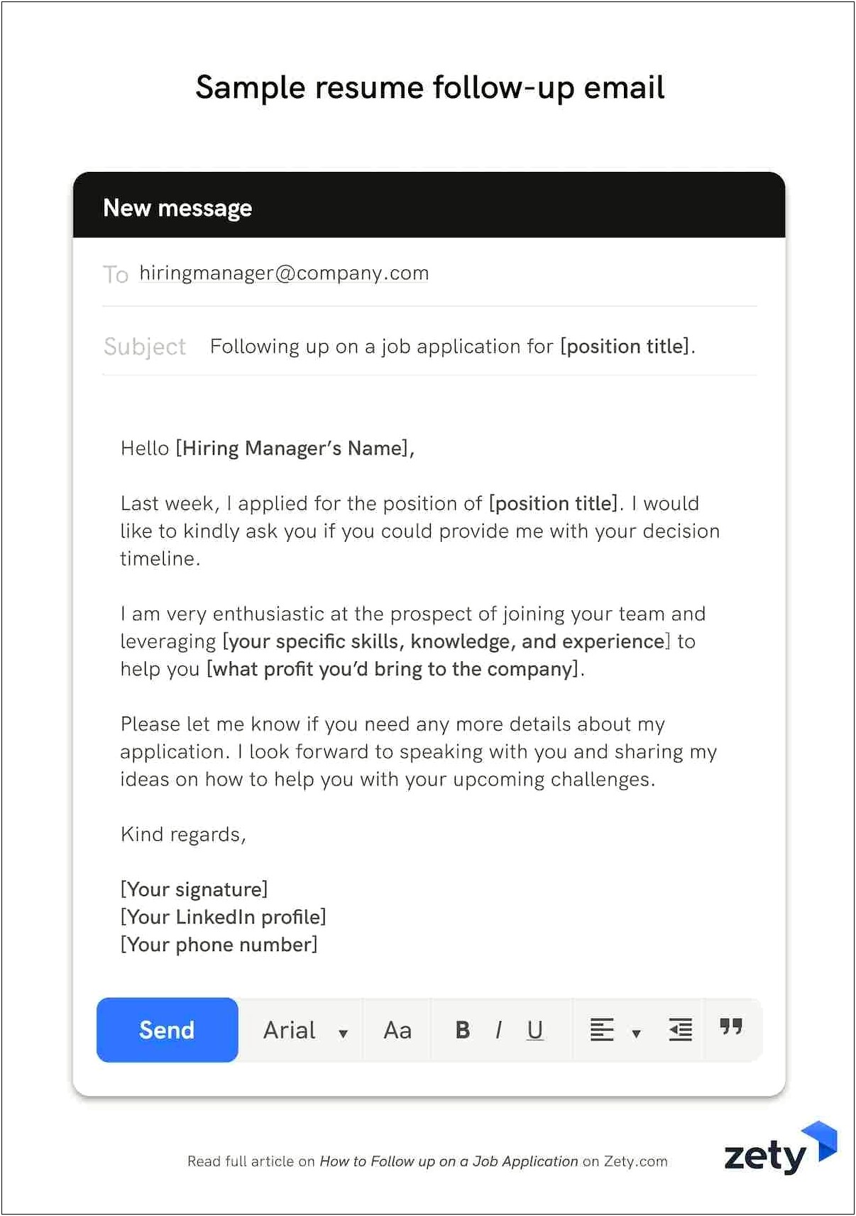 Follow Up Email Resume Submission Samples