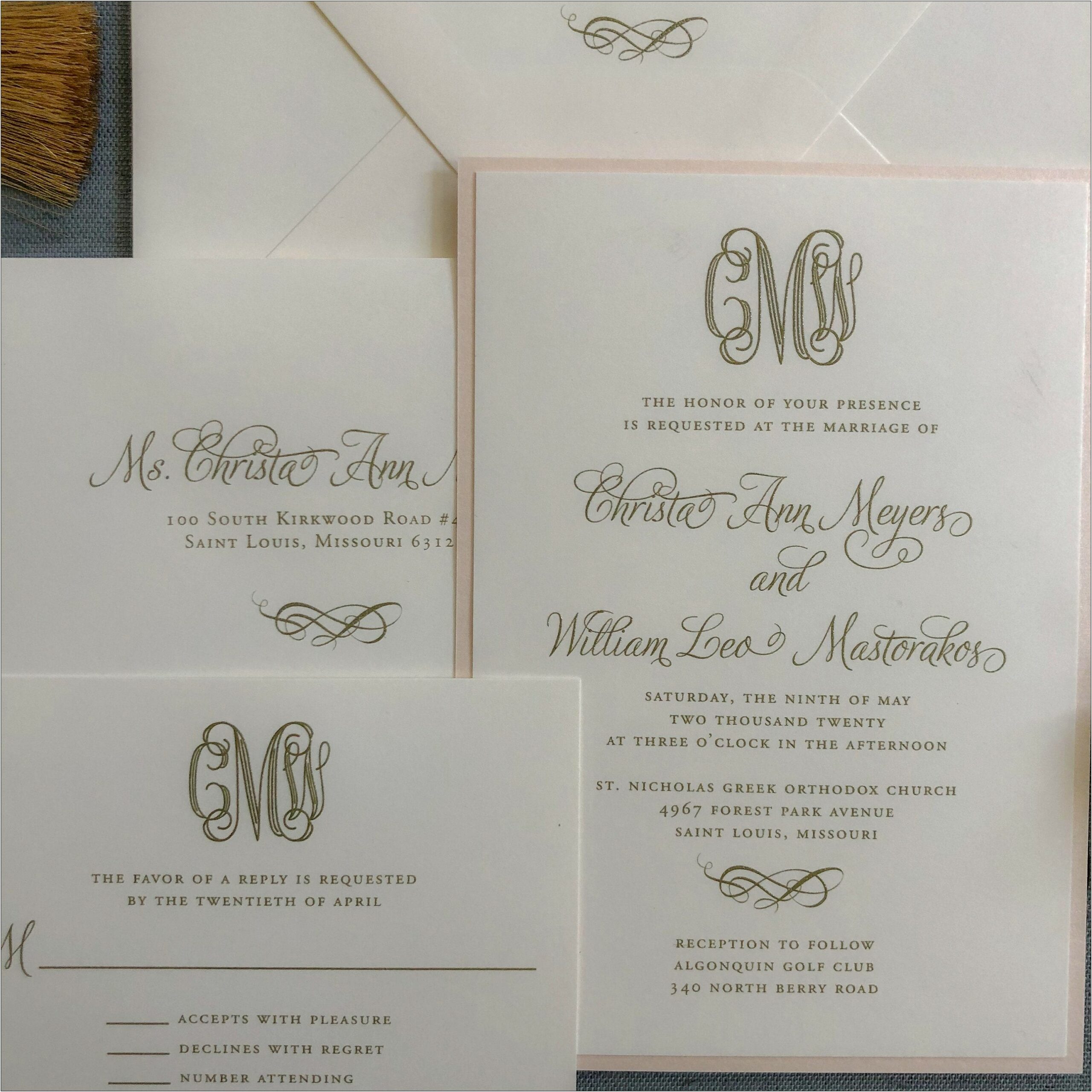 Forest Park Wedding Invitation Images St Louis Mo
