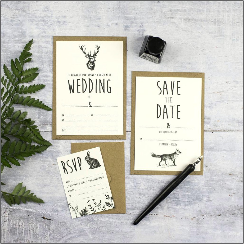 Forest Wedding Invites And Rsvp Sets