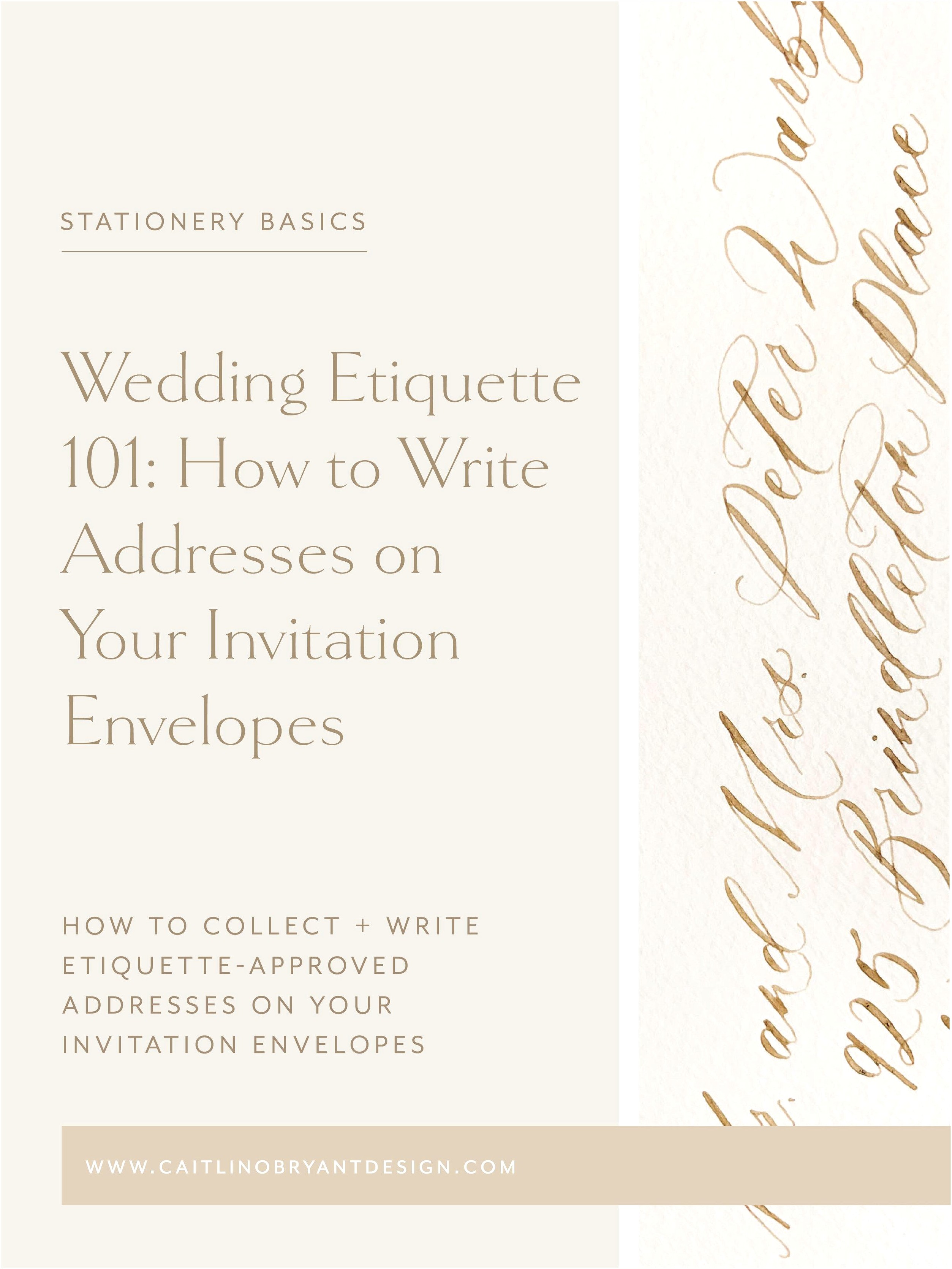 Formal Etiquette For Addressing Wedding Invitations