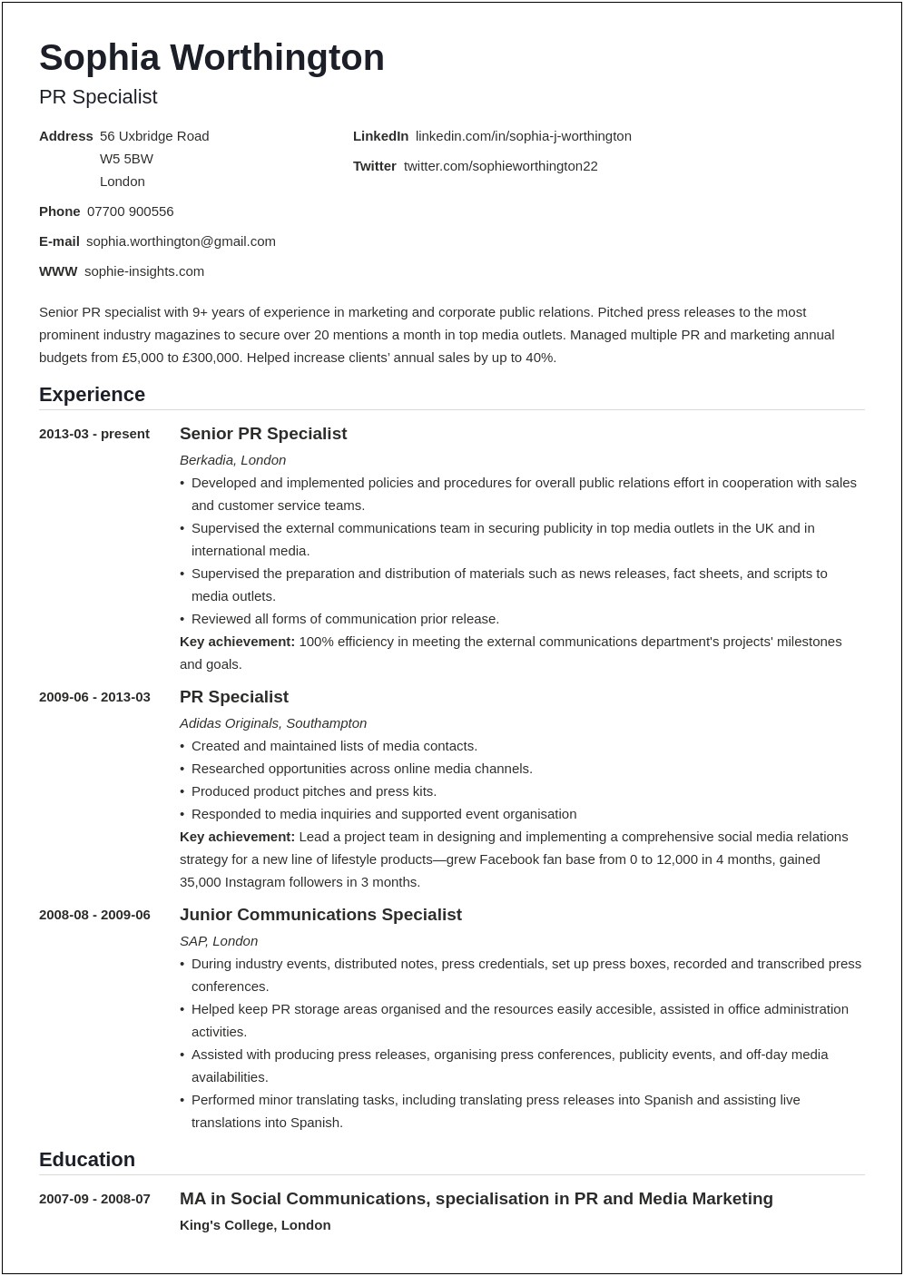 Format Of Making Resume For Job