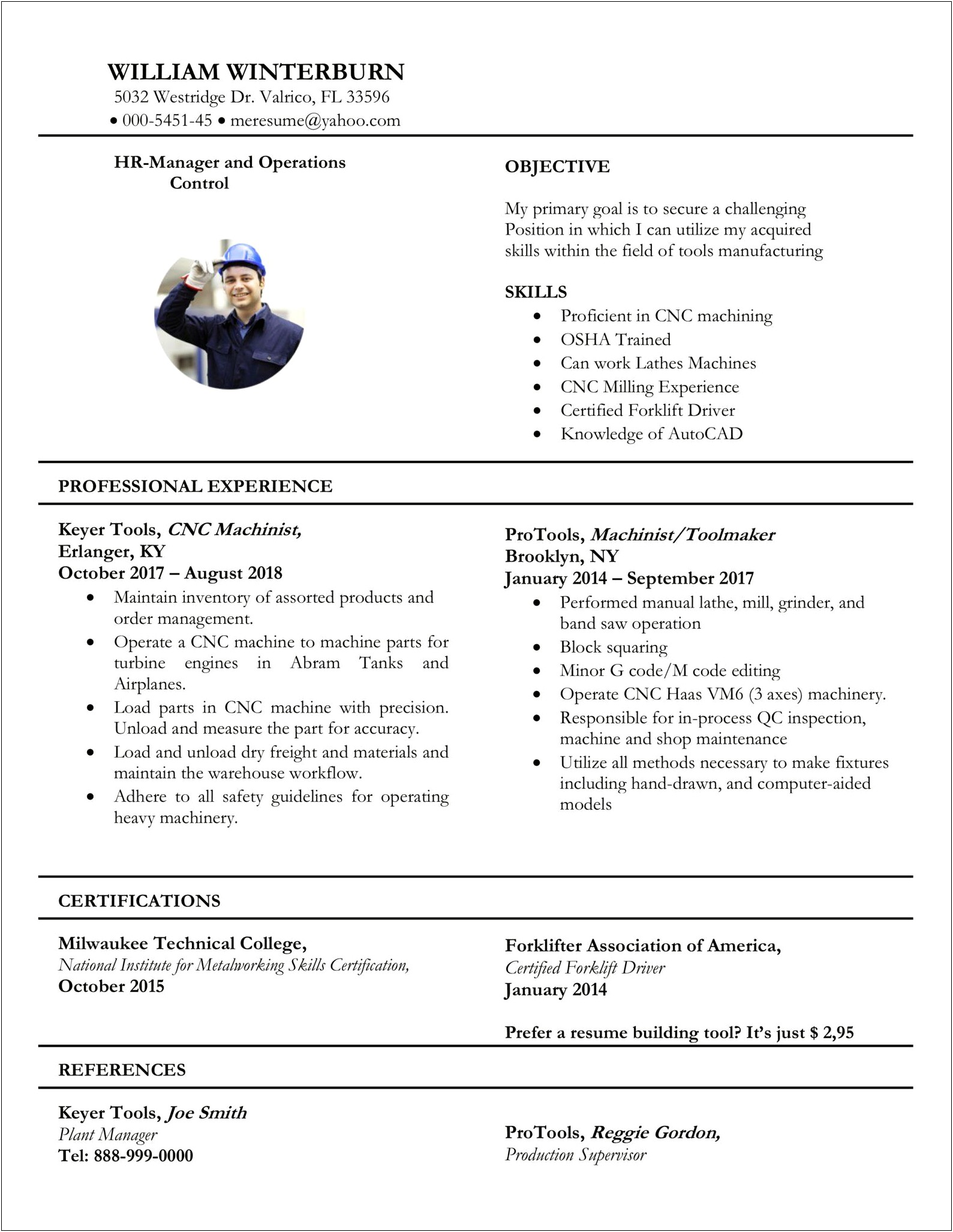 Formating The Profesional Experience In Resume