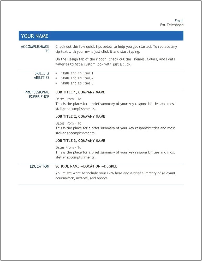 Formatting Dates On A Resume In Word