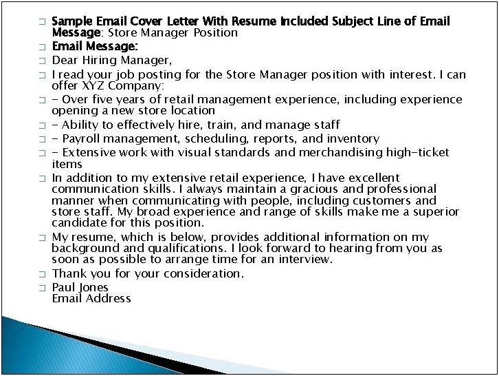 Forward Resume To Hiring Manager Email