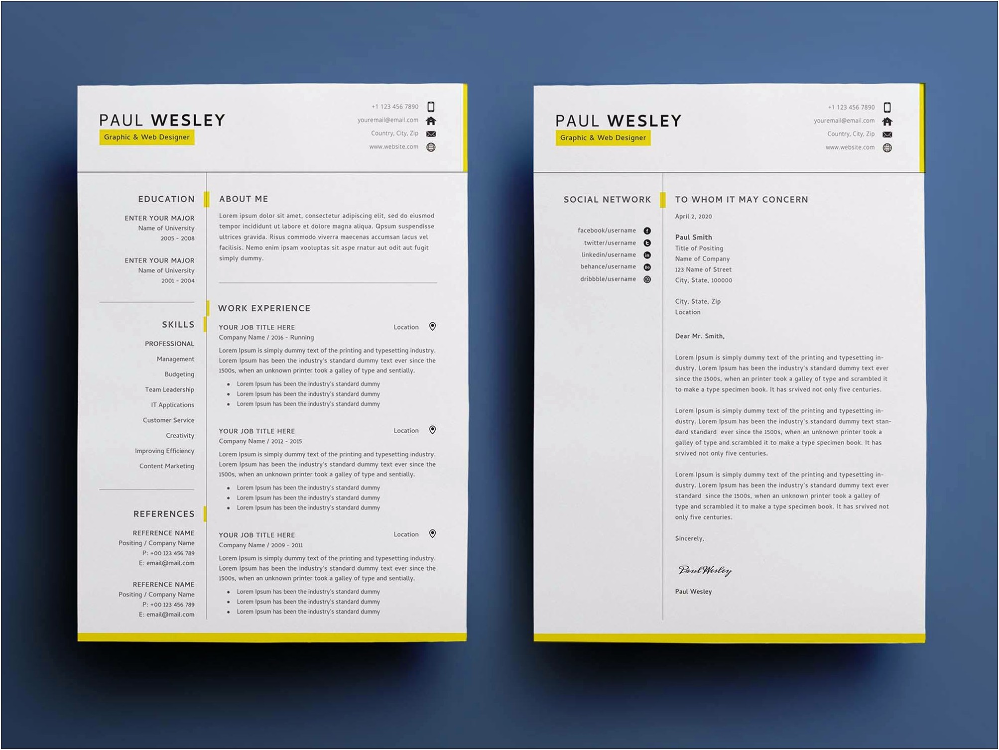 Free 2 Page Docx Resume Template