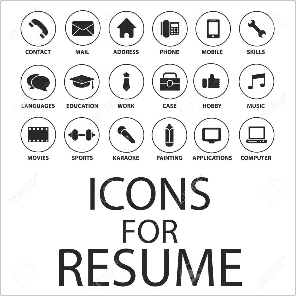 Free Black And White Icons Resumes