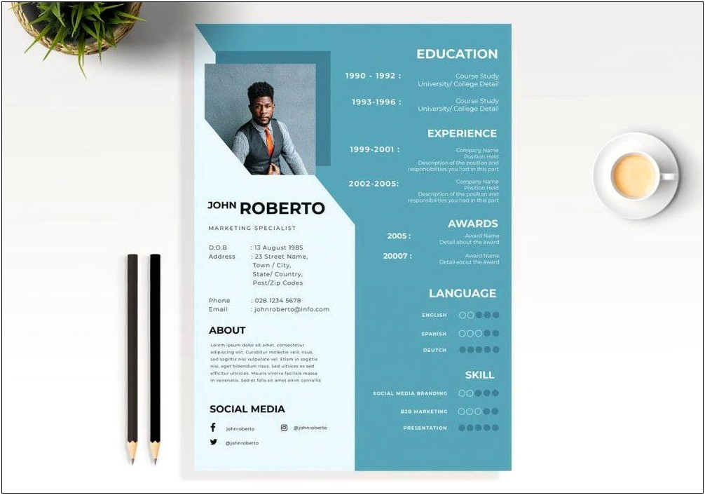 Free Download Resume Template With Picture