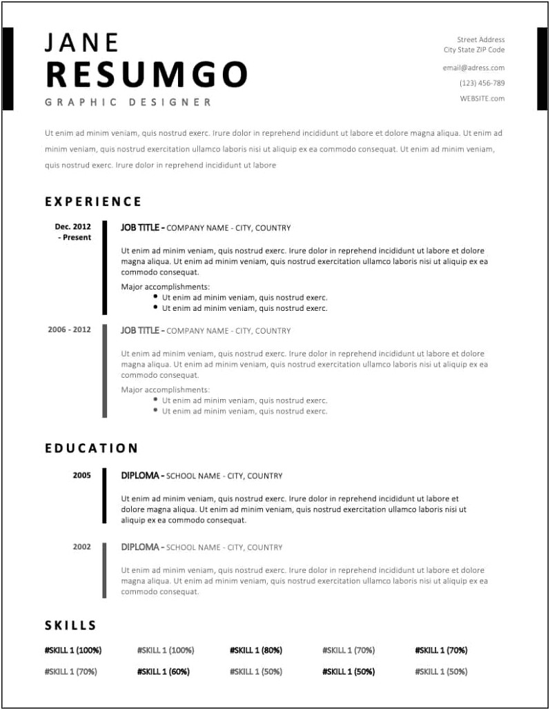 Free Download Resume Templates With Picture