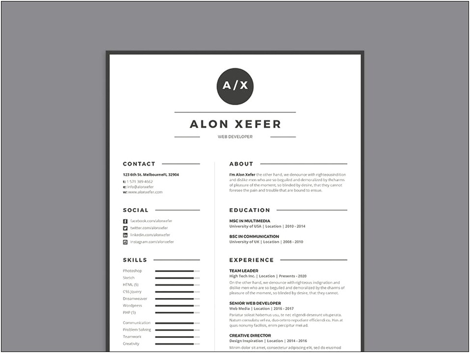 Free Easy To Use Resume Templates