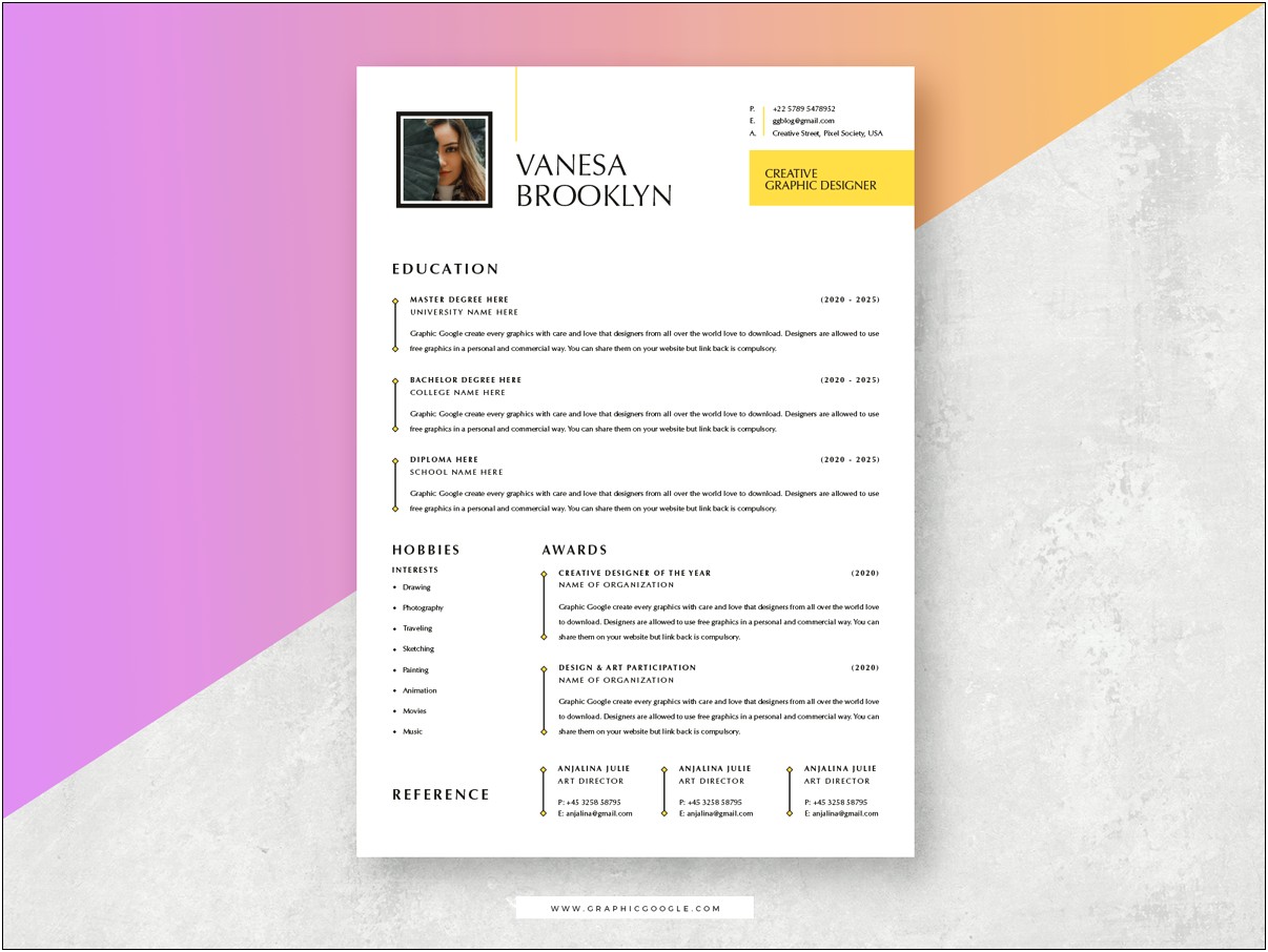 Free Graphic Design Resume Cover Letter Template