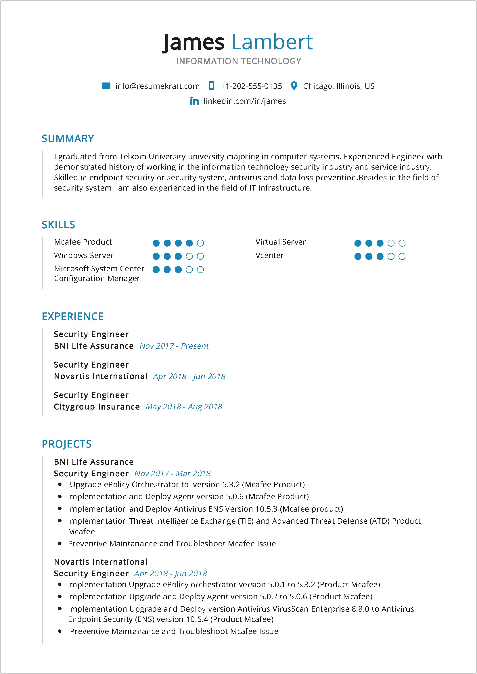 Free Information Technology Resume Word Doucuments