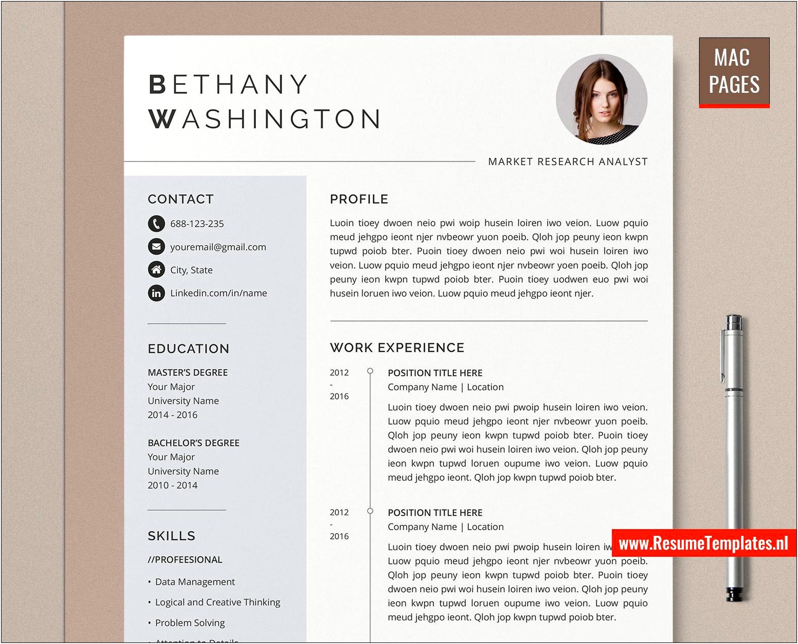 Free Mac Pages Resume Templates Download