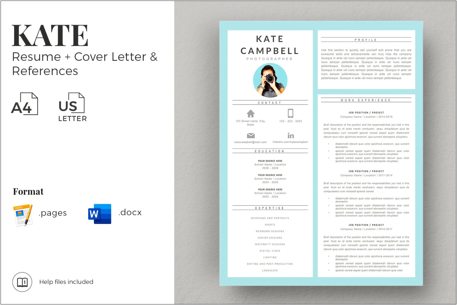Free Matching Resume And Cover Letter Templates