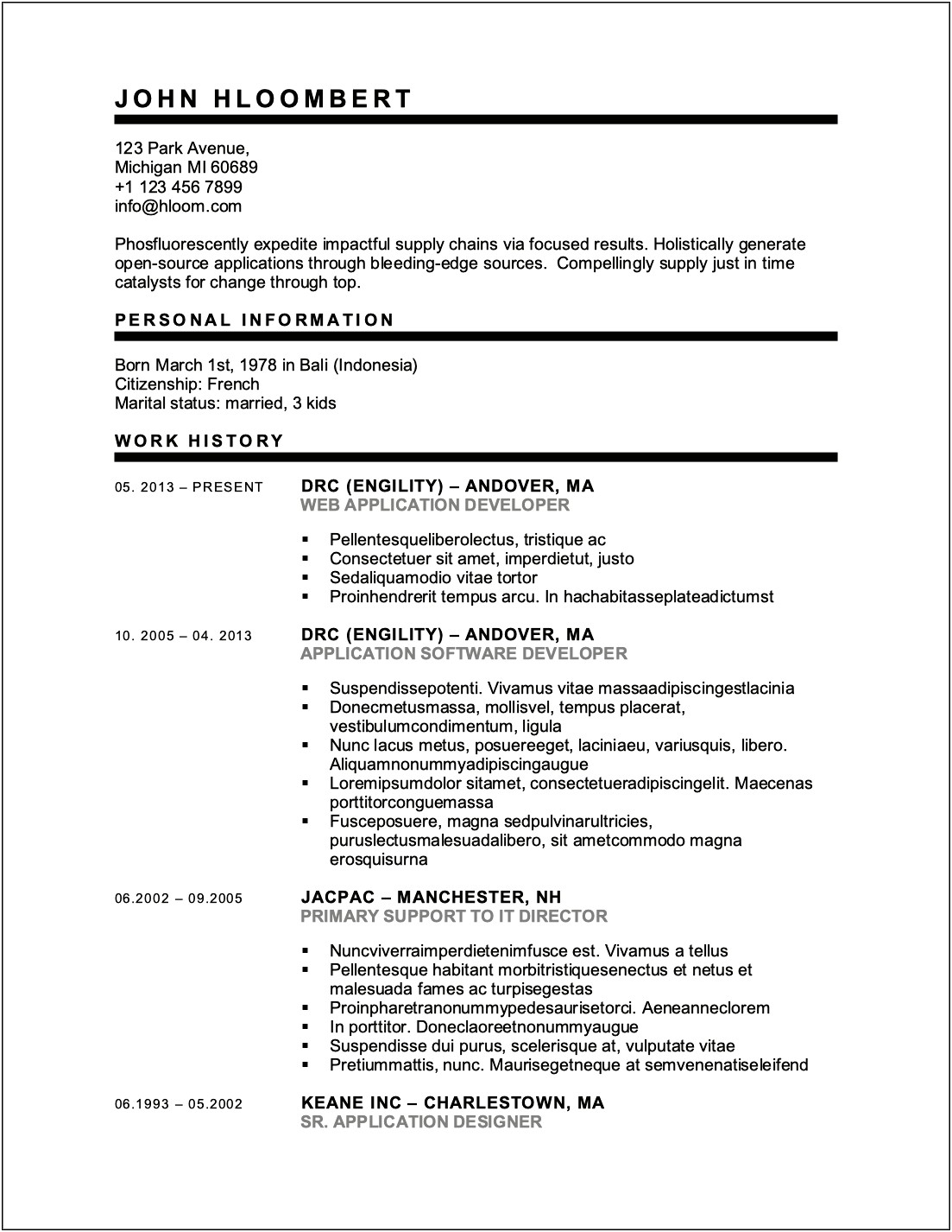 Free Online Resume Templates For Openoffice