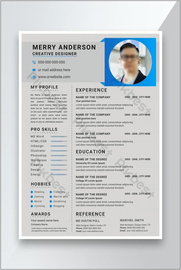 Free Professional Html And Css Cv Resume Templates