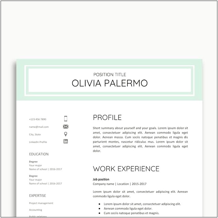 Free Professional Resume Templates Google Docs