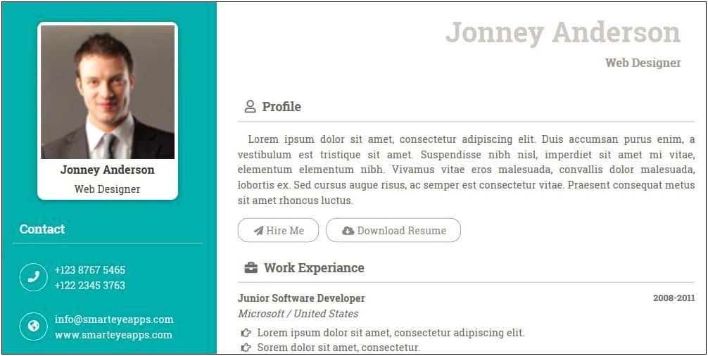 Free Responsive Website Templates For Resume