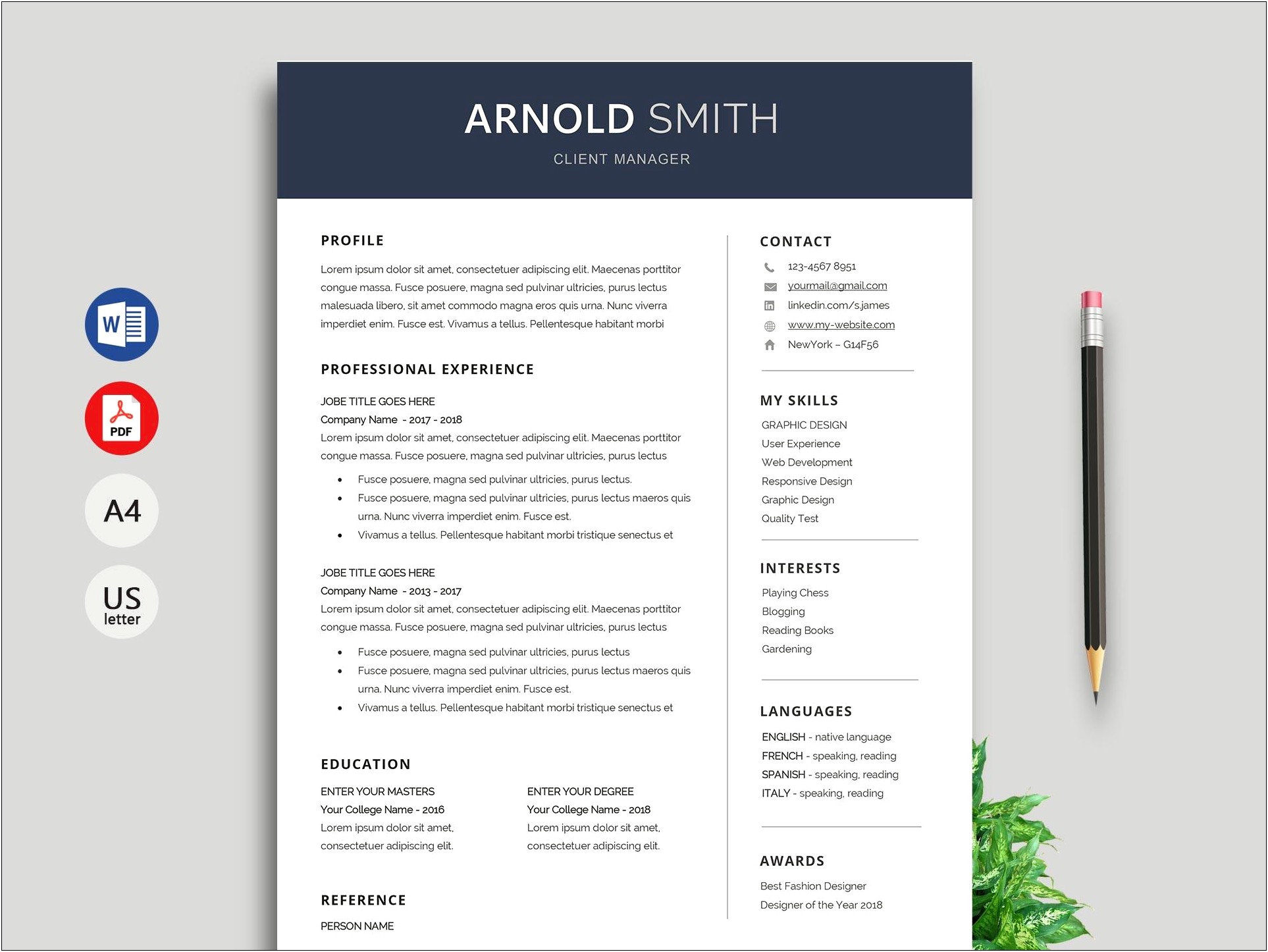Free Resume Format Download In Word