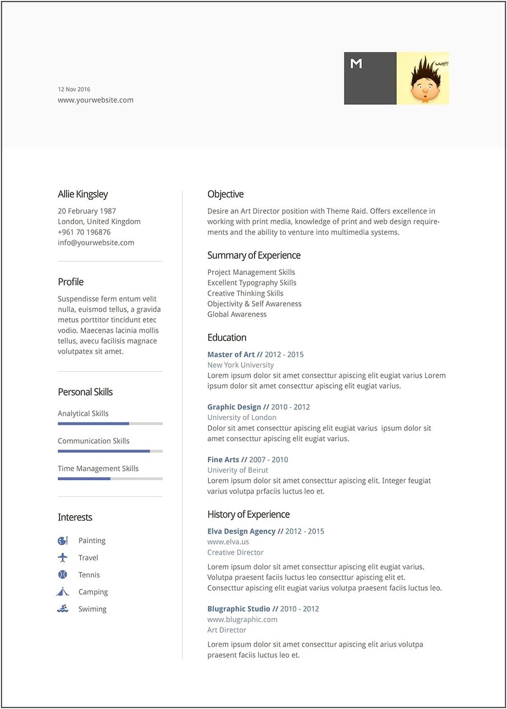 Free Resume Layout For Word Document
