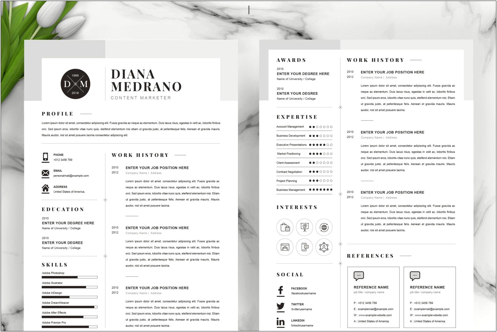 Free Resume Template 2 Pages Docx
