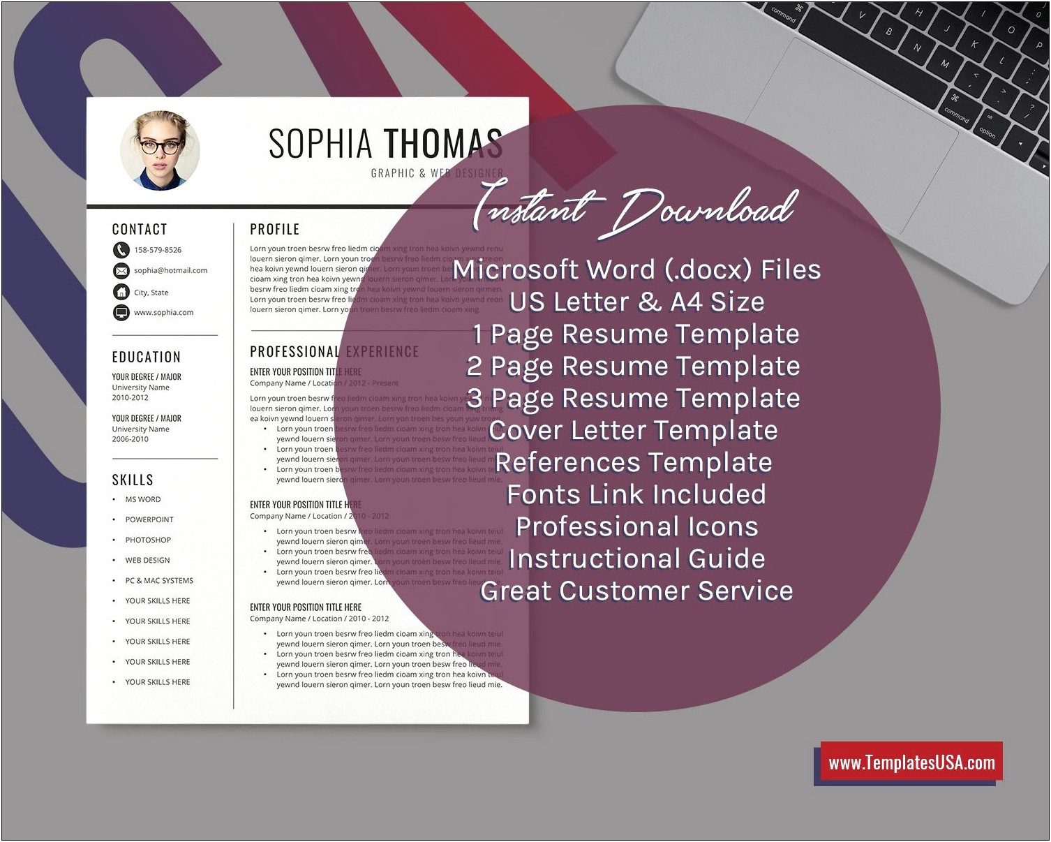 Free Resume Template Downloads For Laptop