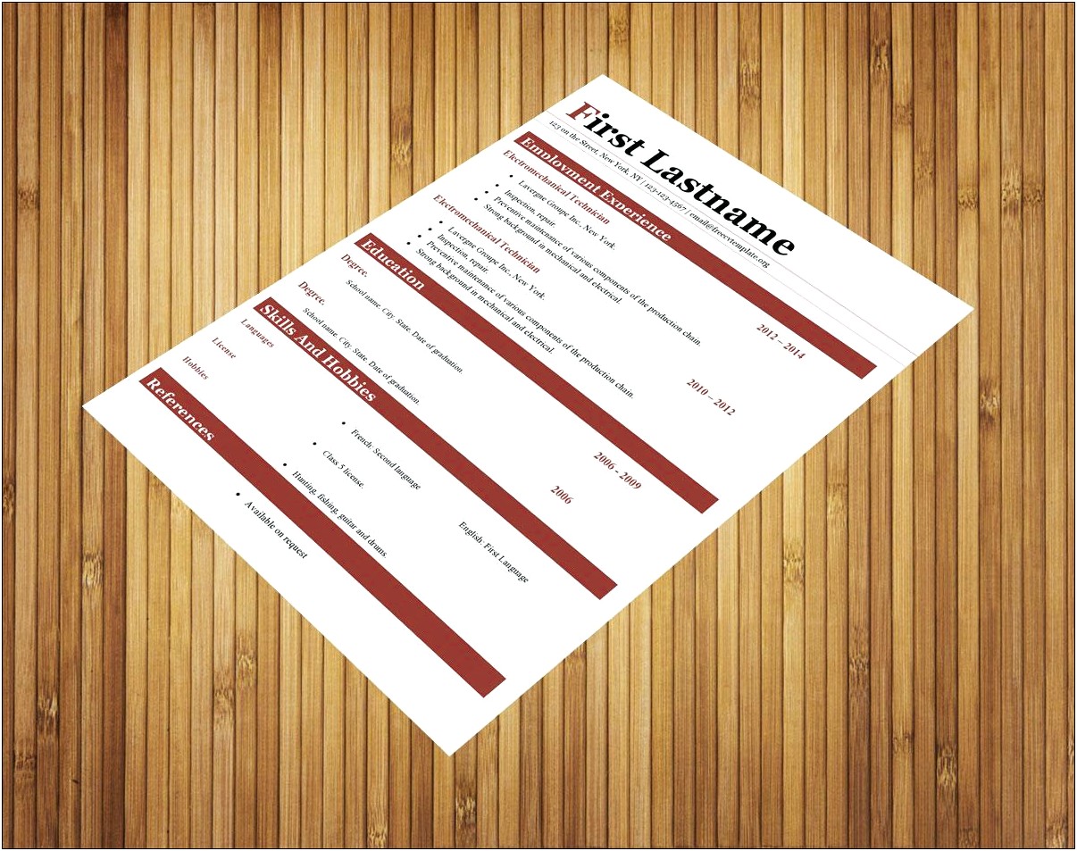 Free Resume Template Open Office Writer