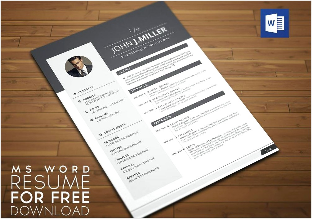 Free Resume Templates Download Ms Word