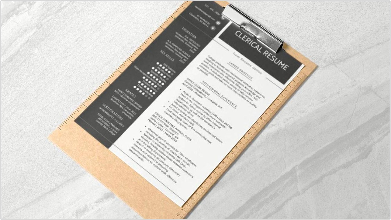 Free Resume Templates For Clerical Positions