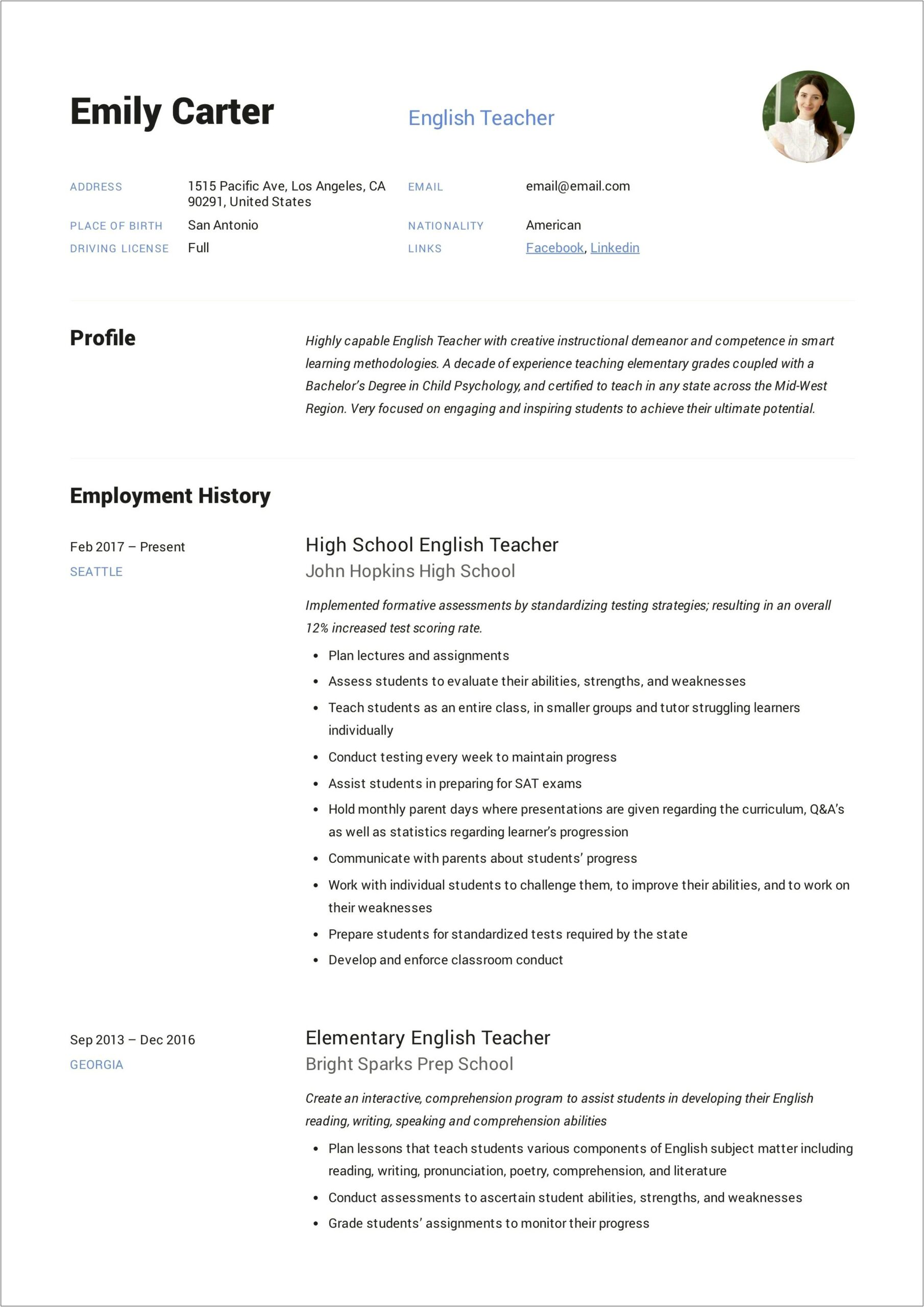 Free Resume Templates For Delivery Driver