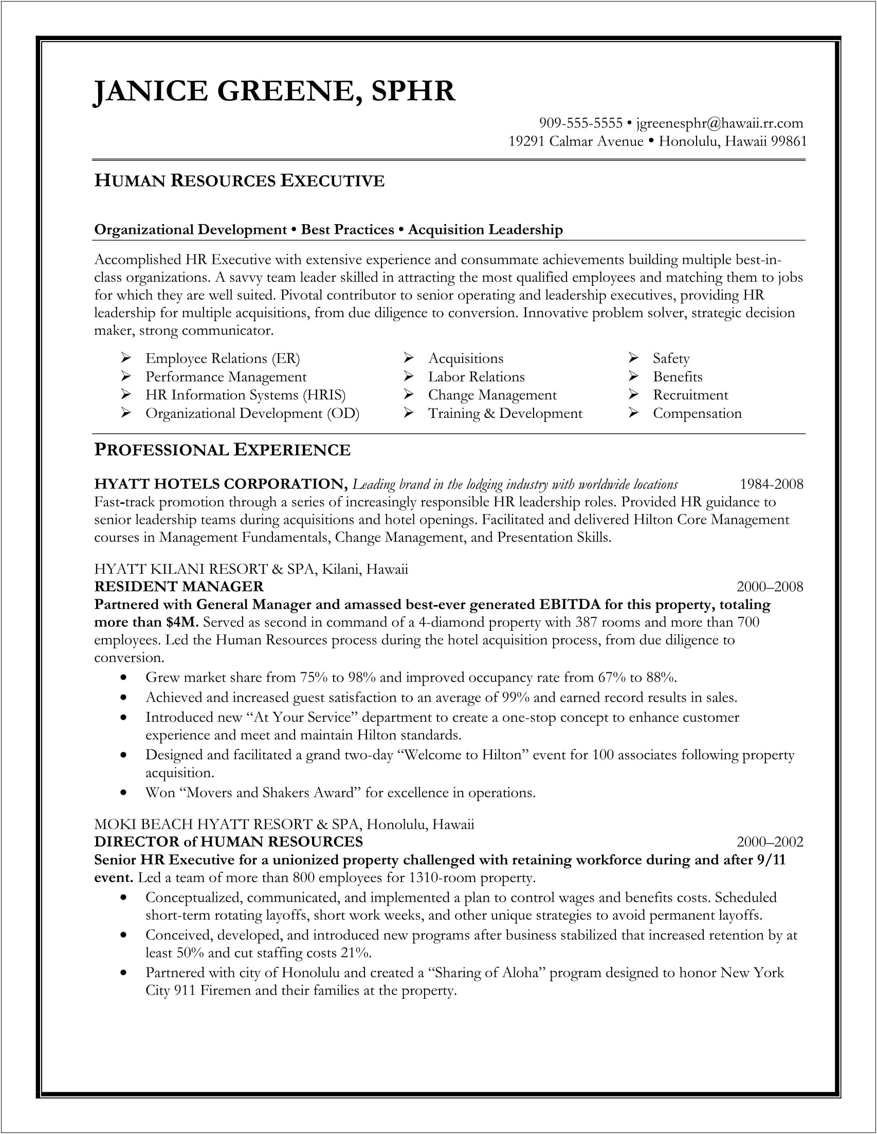 Free Resume Templates For Management Positions