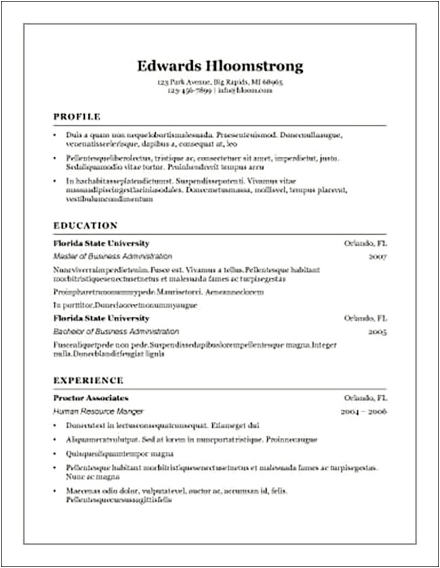 Free Resume Templates For Microsoft Word 2003