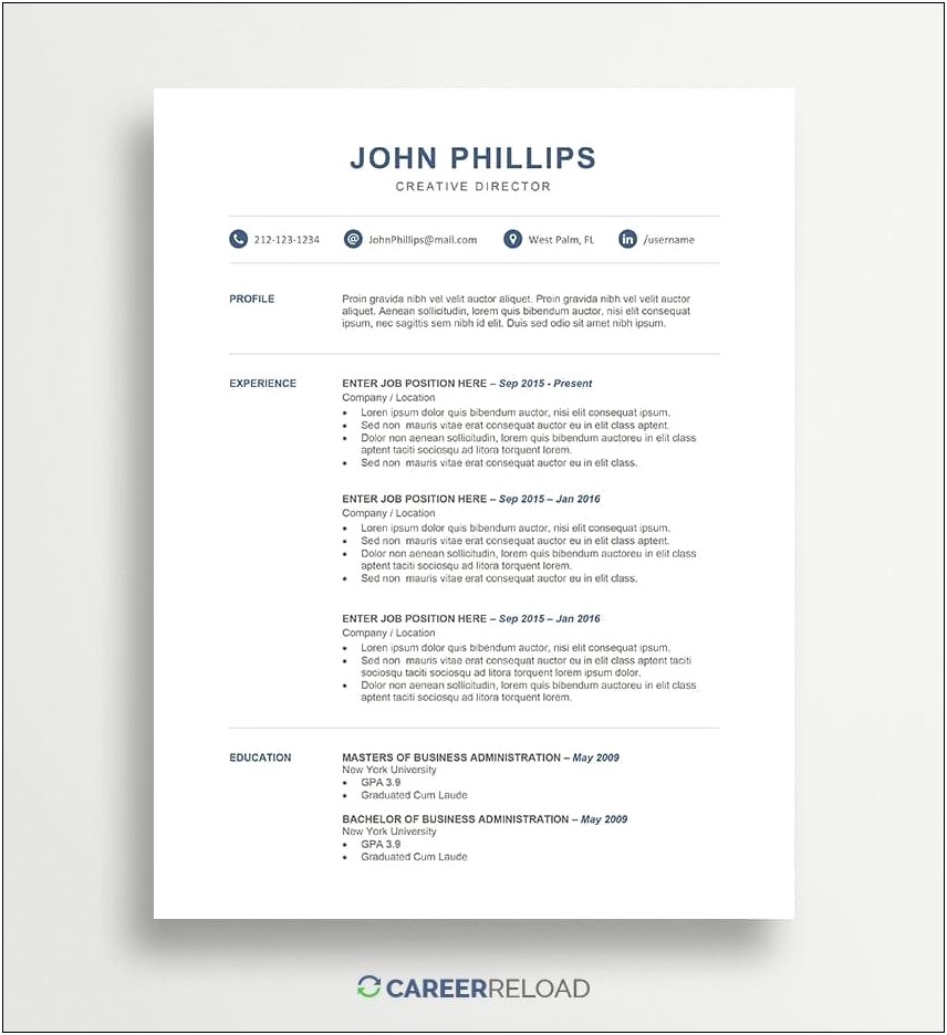 Free Resume Templates For Microsoft Word To Download