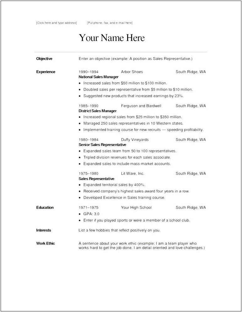 Free Resume Templates For Windows 7