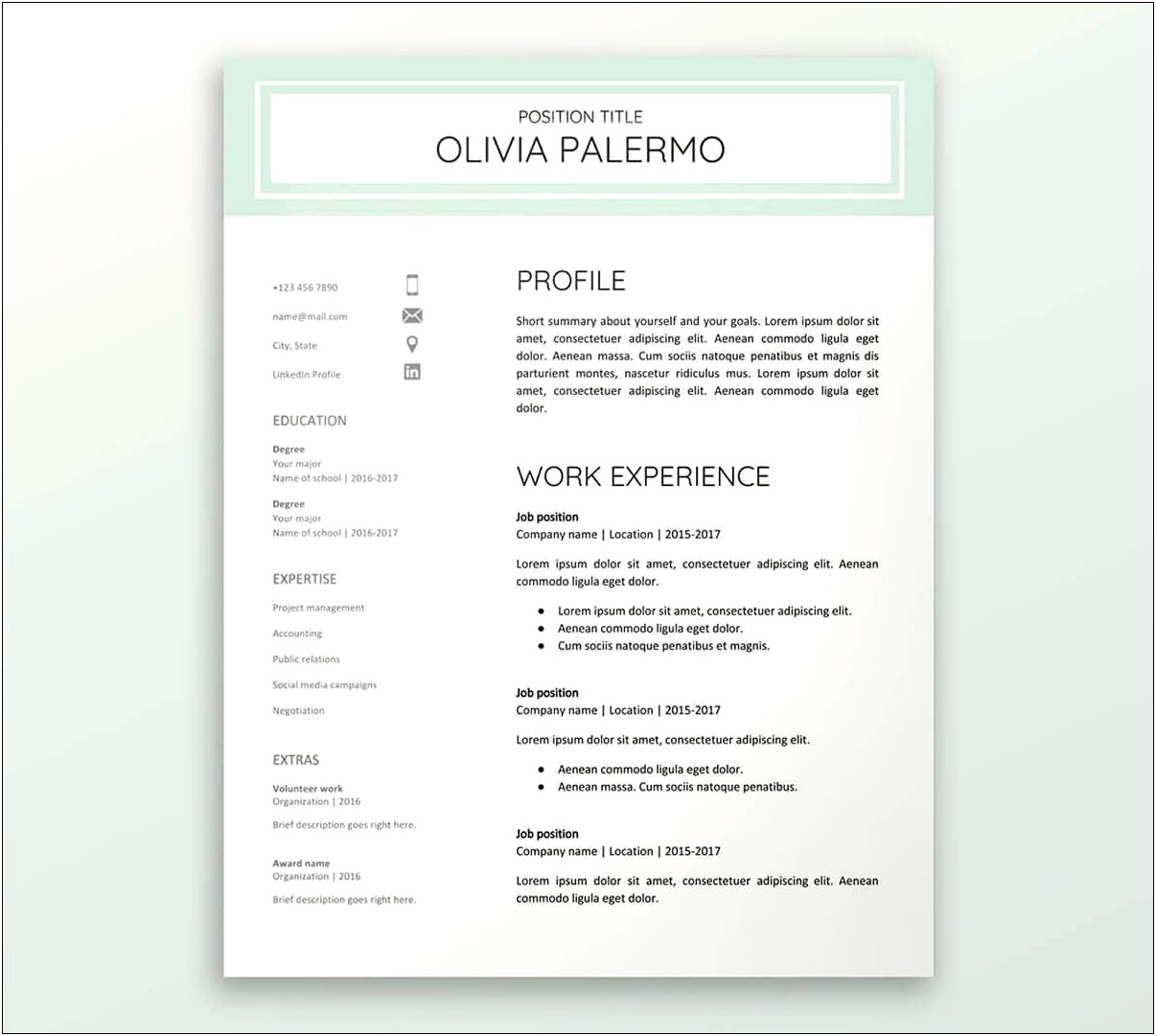 Free Resume Templates In Doc Format