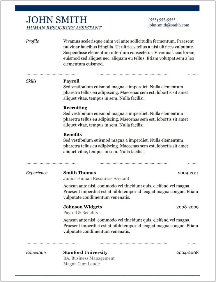 Free Resume Templates You Can Copy And Paste