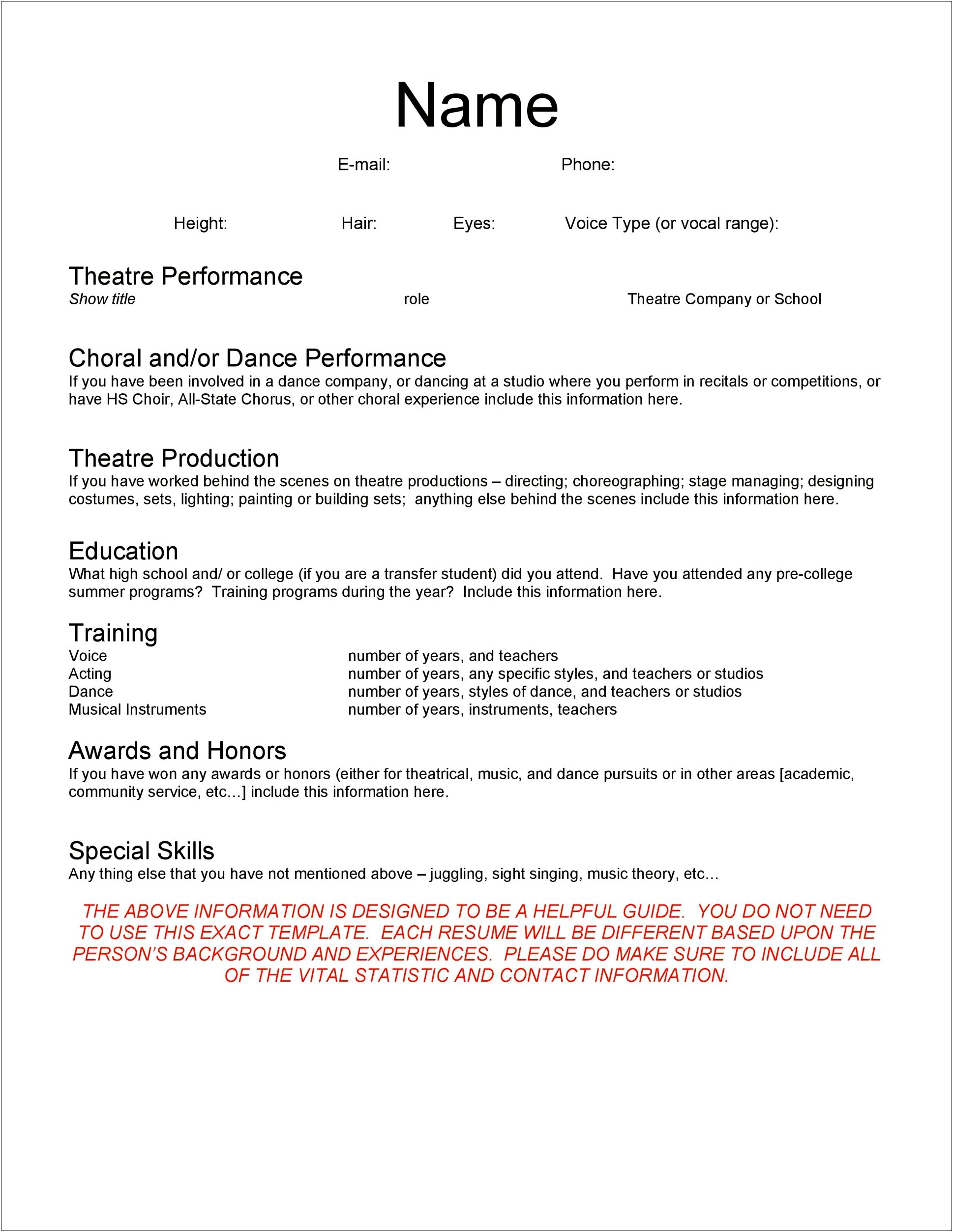 Free Resume Templete For 17 Year Old