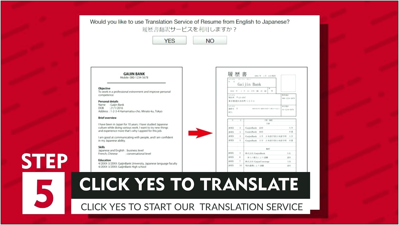 Free Resume Translation From English To Japanese