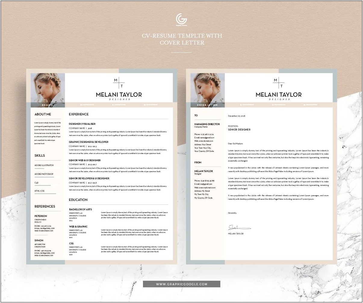 Free Resume With Cover Letter Layout