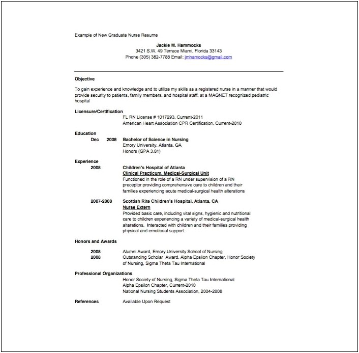 Free Resumes Templates For Registered Nurses
