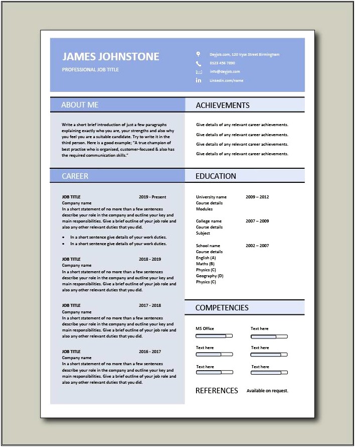 Free Sample Resume With Accomplishments Section
