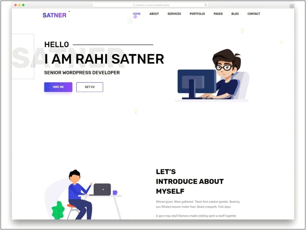 Free Single Page Resume Website Template