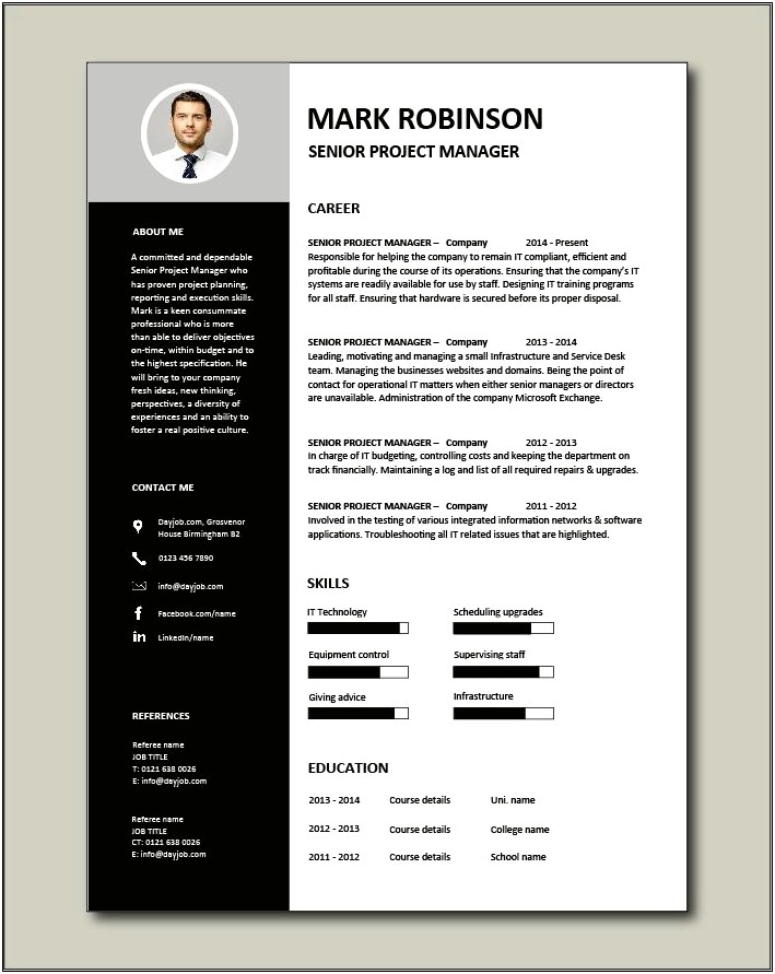 Free Sr Project Management Resumes Templates
