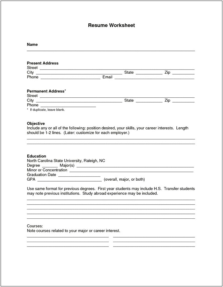Free Student Resume Template Download Open Office